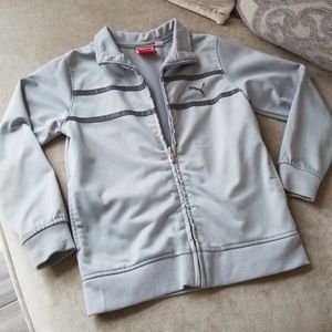 Boys Puma Track Jacket GRAY SILVER